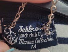 Charger l&#39;image dans la galerie, Gilet bleu marinière sable et mer taille m
