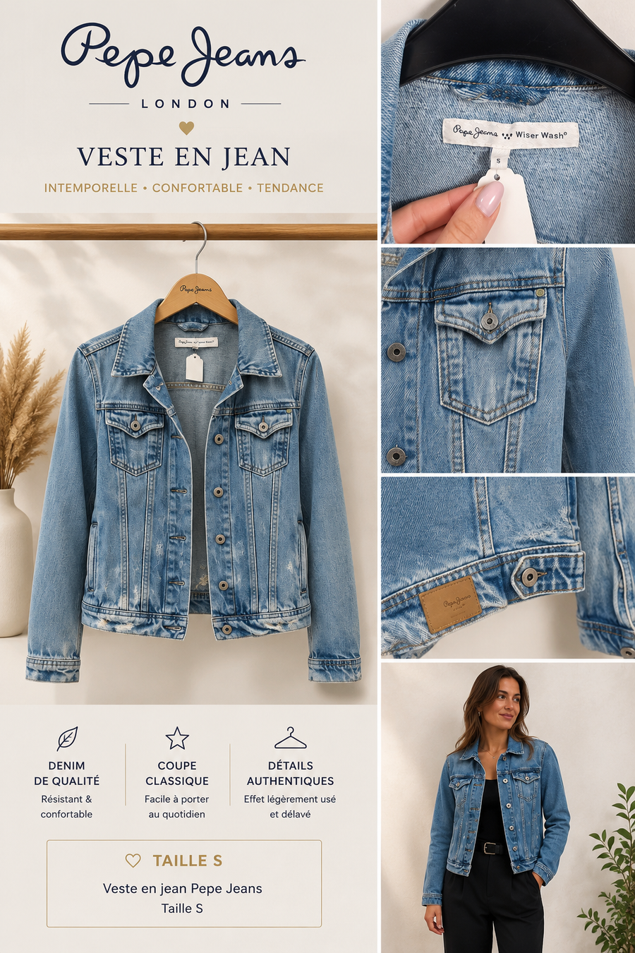 Veste en jeans taille s