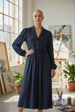 Charger l&#39;image dans la galerie, Robe bleue high taille L
