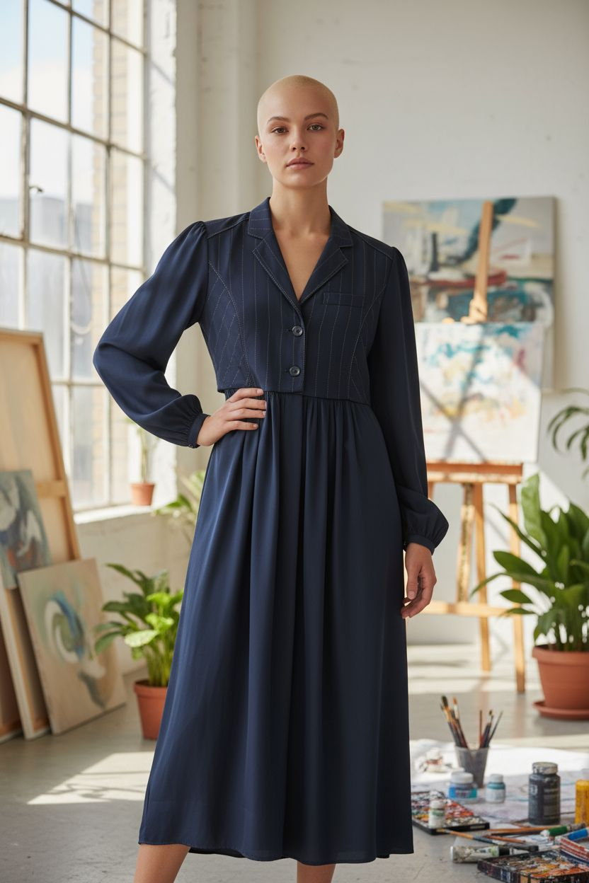 Robe bleue high taille L