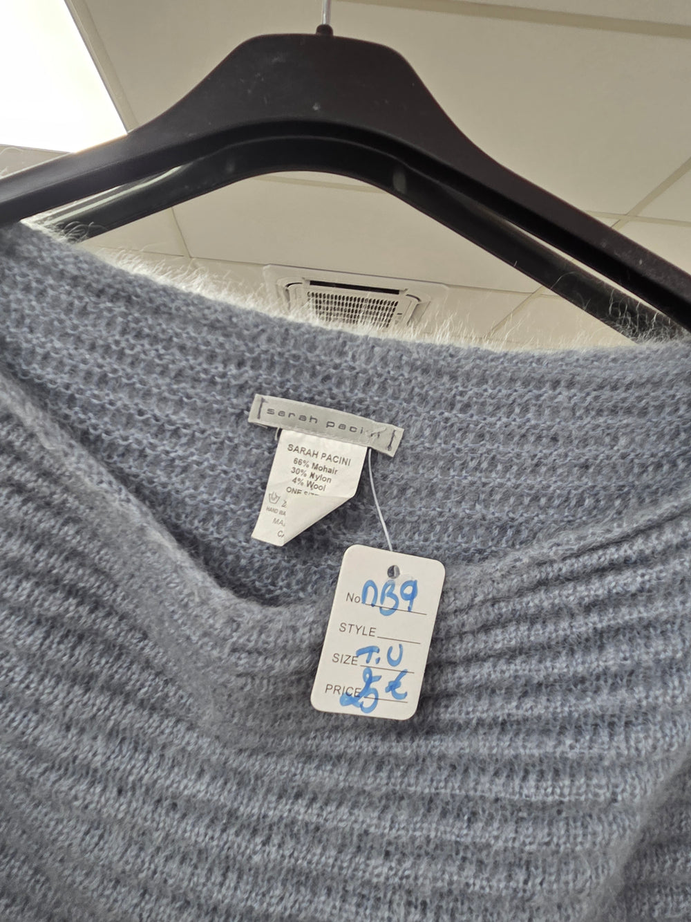 Pull bleu gris taille unique
