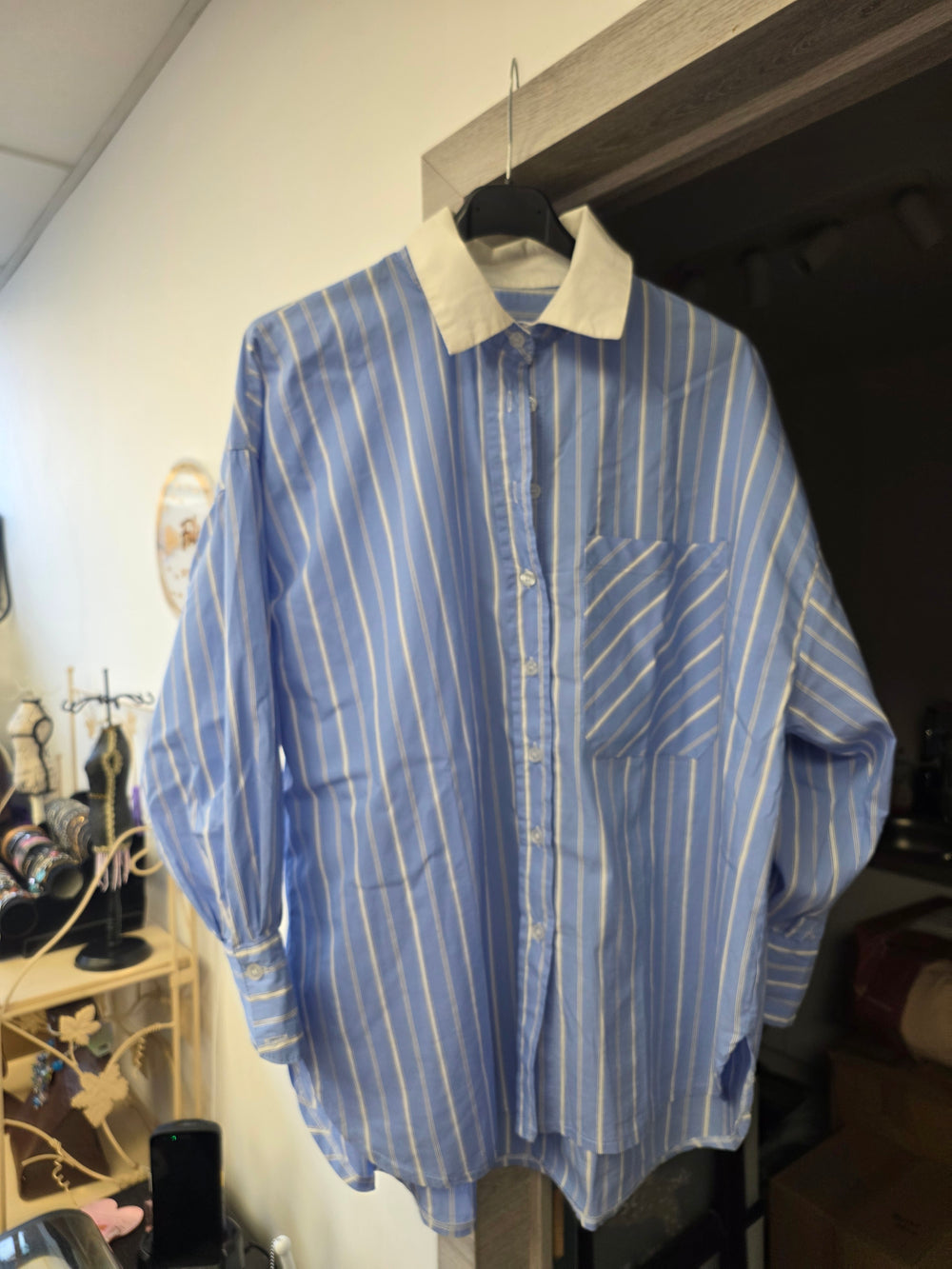 Chemise bleue lignée taille xl