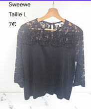 Charger l&#39;image dans la galerie, Blouse noire dentelle sweewe taille L
