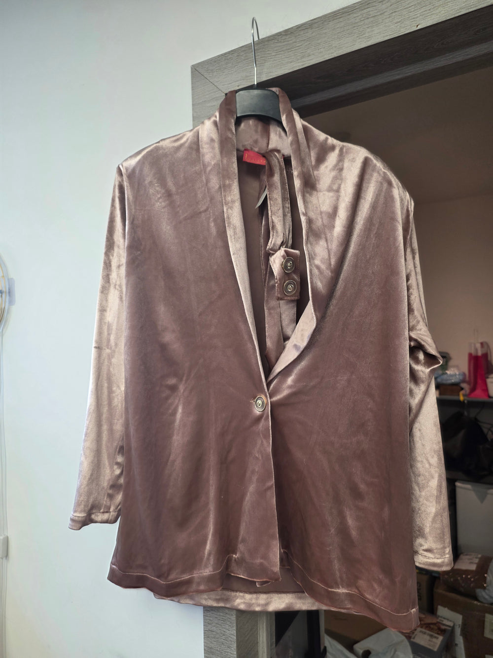 Blouse suedine rose taille unique