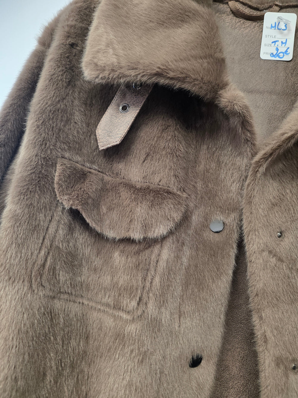 Longue veste brune pilou taille m