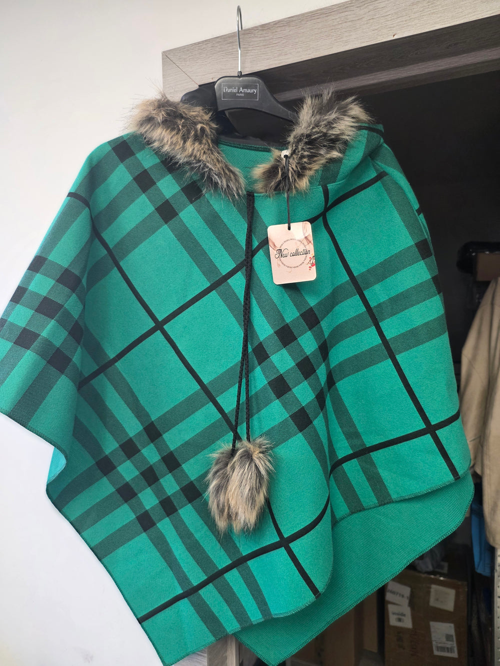 Poncho vert taille unique
