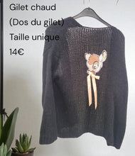 Charger l&#39;image dans la galerie, Gilet Bernadette noir taille unique
