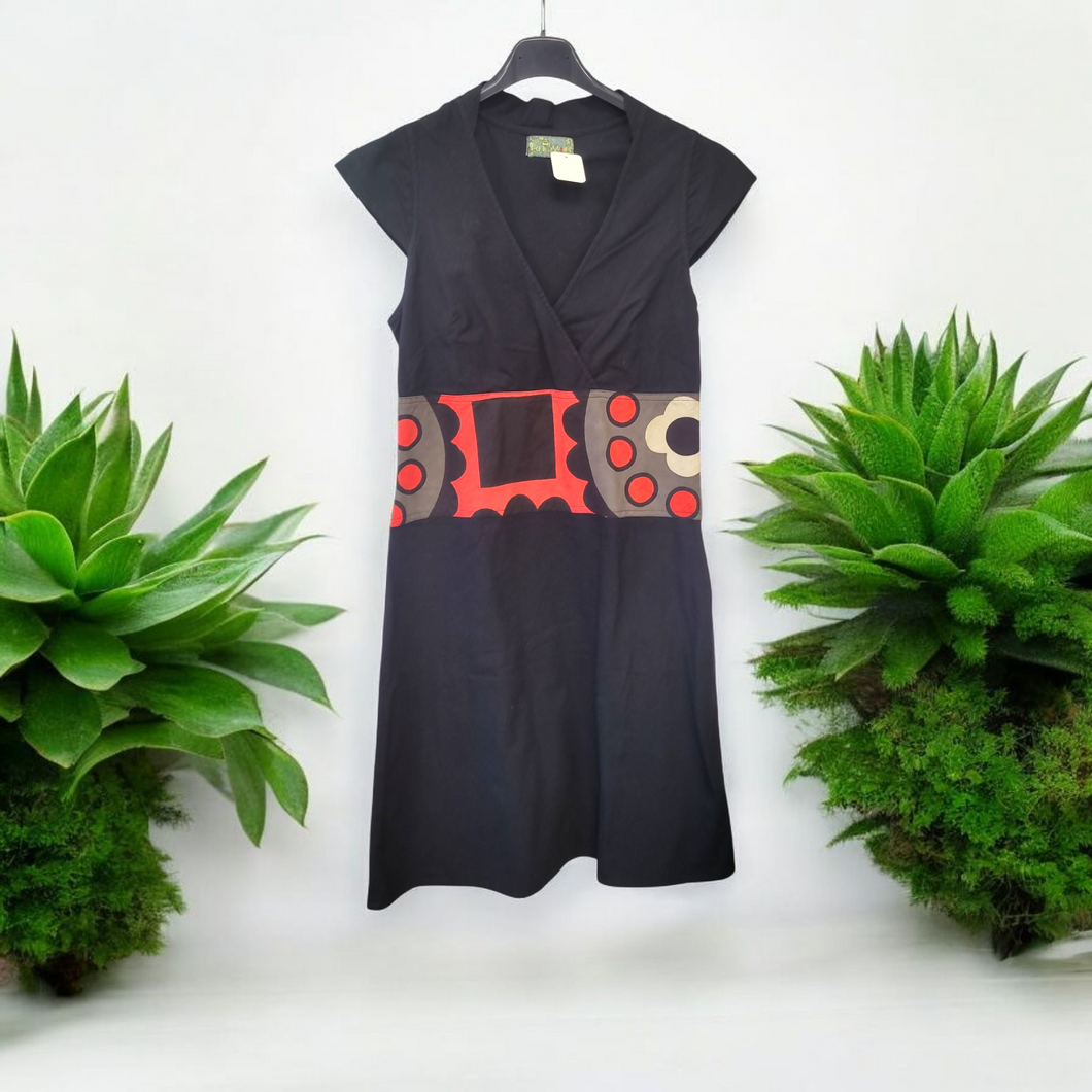 Robe bohème noire et orange taille m