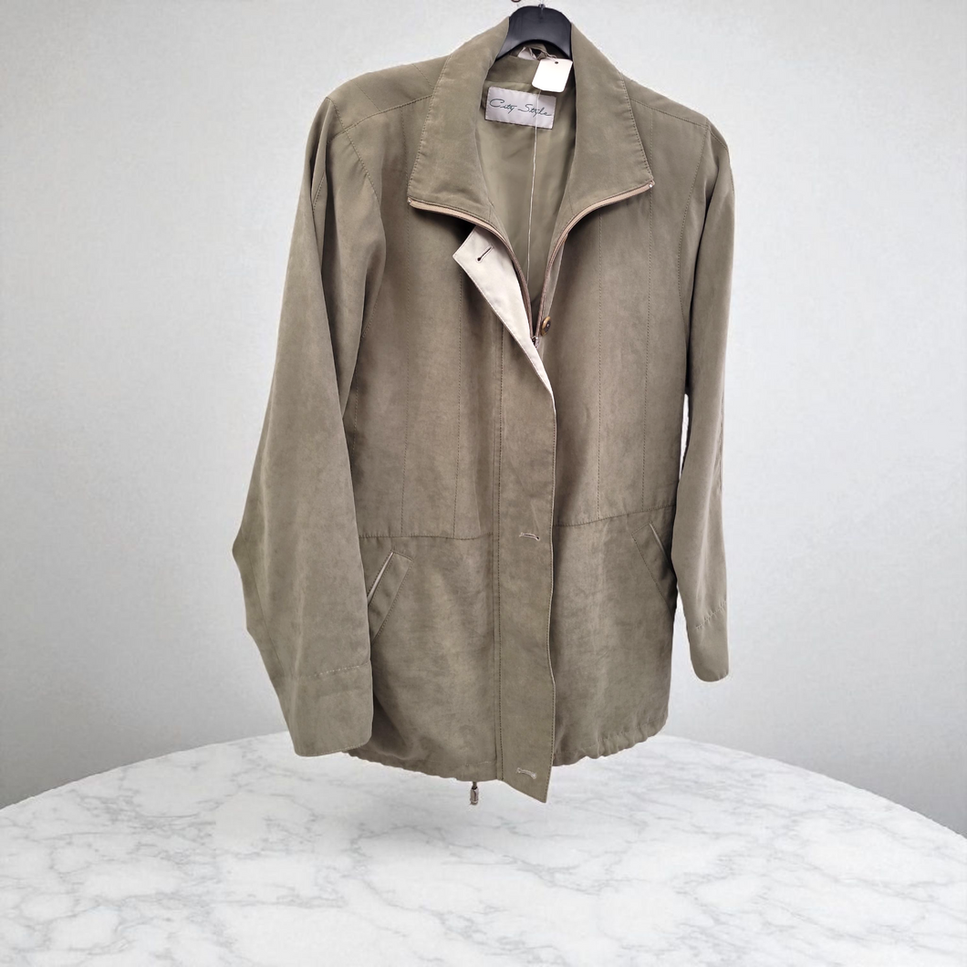 Veste en suédine kaki taille m