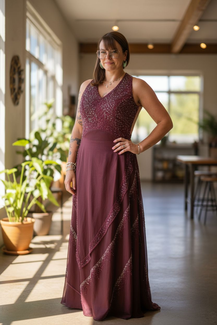 Robe bordeaux de ceremonie taille m