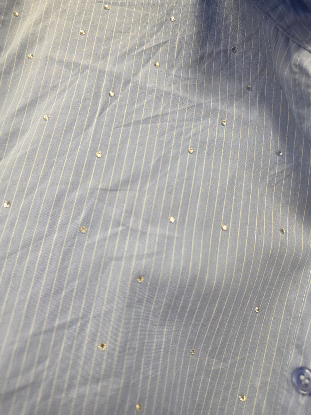 Chemisier court bleu a strass taille l
