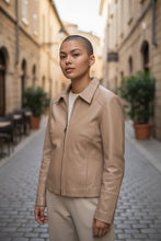 Charger l&#39;image dans la galerie, Veste en cuir beige taille l bruphils
