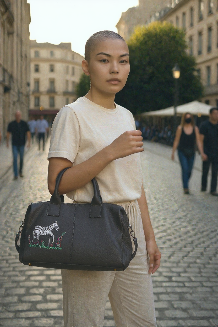 Sac gris argenté graffity