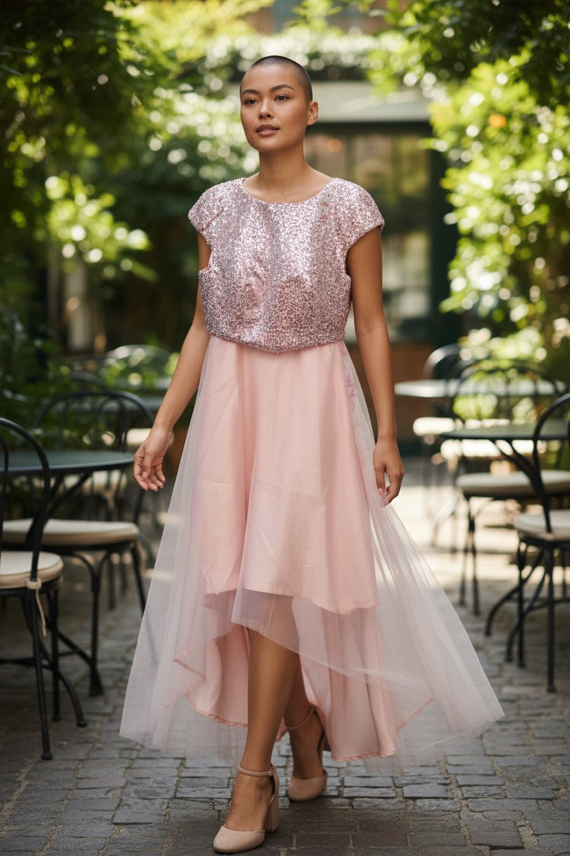 Robe rose avec strass taille m