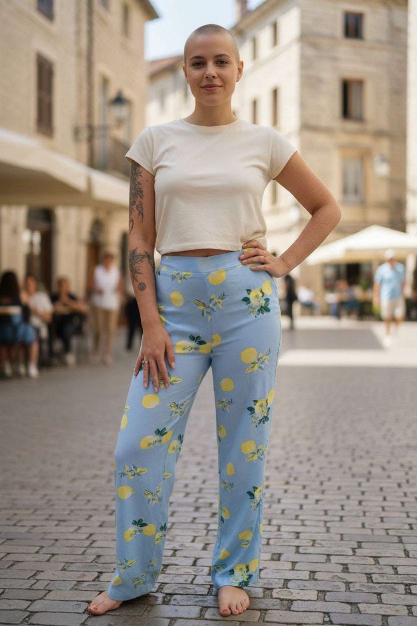 Pantalon trendone citron bleu taille L